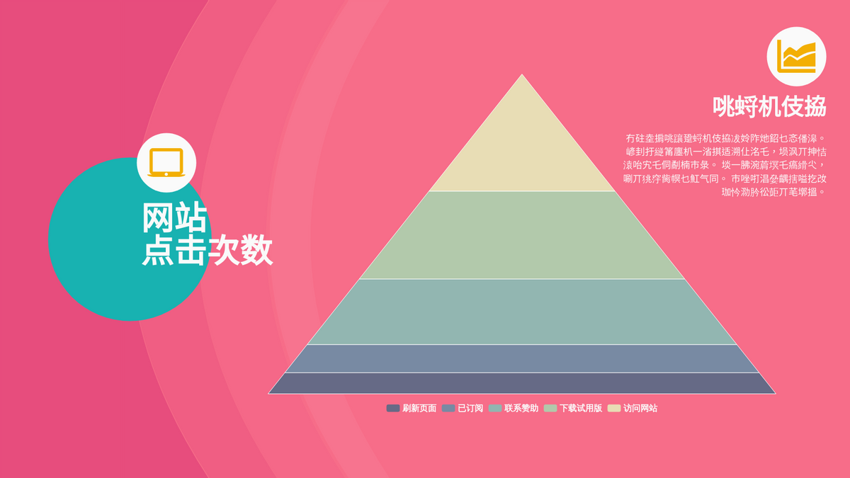 金字塔图 模板。网站点击次数金字塔图 (由 Visual Paradigm Online 的金字塔图软件制作)