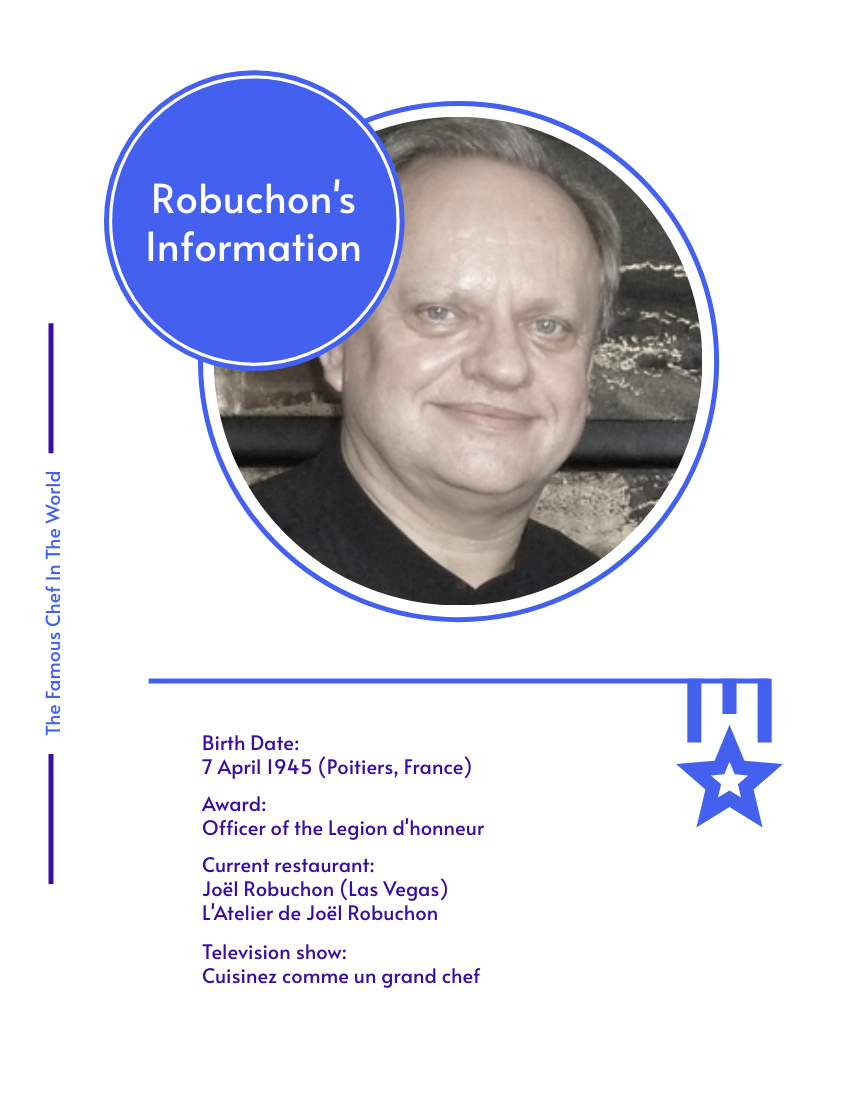 Biography template: Joël Robuchon Biography (Created by Visual Paradigm Online's Biography maker)