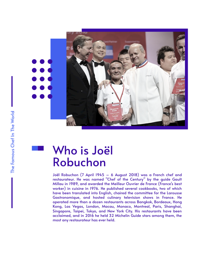 Biography template: Joël Robuchon Biography (Created by Visual Paradigm Online's Biography maker)