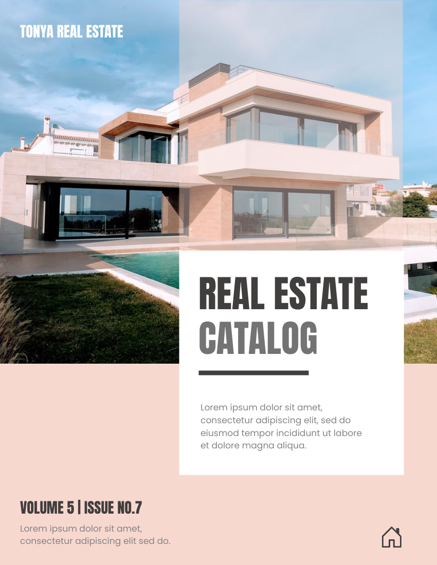 产品目录 模板。Real Estate Catalog (由 Visual Paradigm Online 的产品目录软件制作)