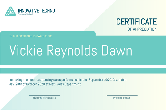 Certificates template: Greenery Mint Certificate (Created by Visual Paradigm Online's Certificates maker)