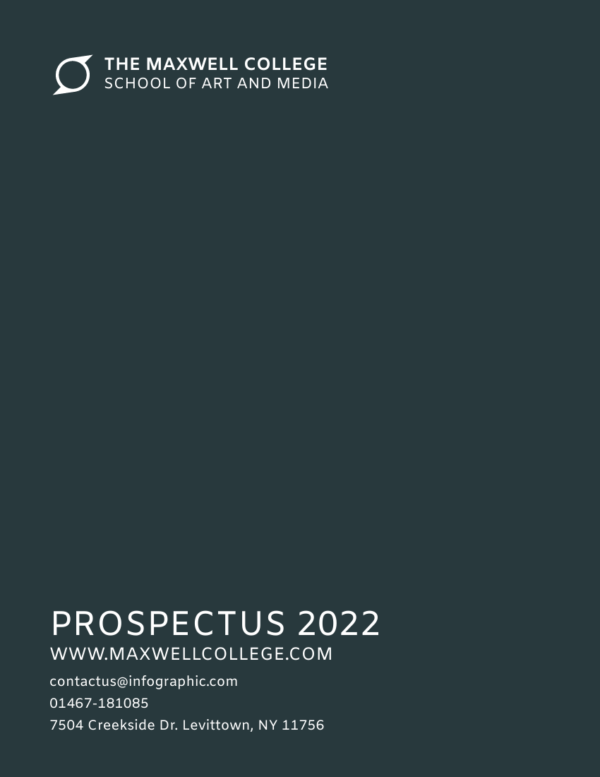 Prospectuses template: School Of Art Prospectus (Created by Visual Paradigm Online's Prospectuses maker)