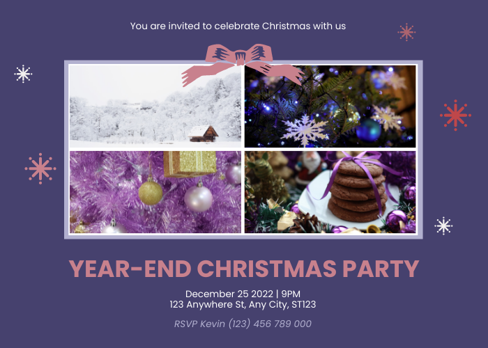 Invitation template: Year-end Christmas Party Invitation (Created by Visual Paradigm Online's Invitation maker)