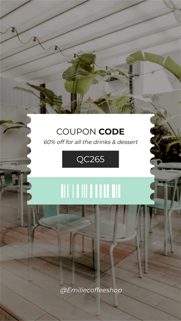 Editable instagramstories template:Coupon Code For Restaurant Instagram Story