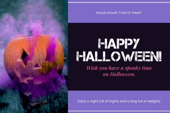 贺卡 模板。Spooky Halloween Greeting Card (由 Visual Paradigm Online 的贺卡软件制作)