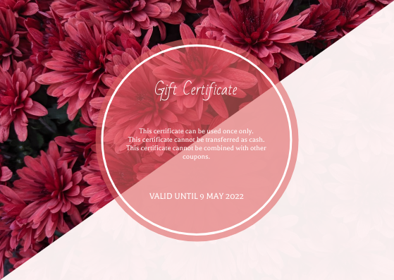 Gift Card template: Pink Floral Background Mother's Day Gift Card (Created by InfoART's Gift Card maker)