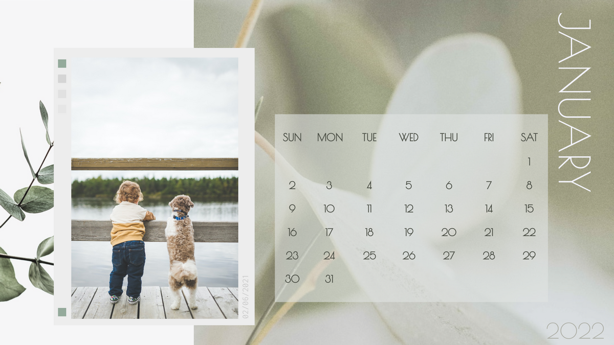 Calendar 模板。 Family Photo Calendar (由 Visual Paradigm Online 的Calendar軟件製作)