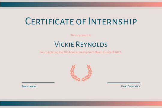 Certificate template: Geraldine Gradient Certificate (Created by Visual Paradigm Online's Certificate maker)
