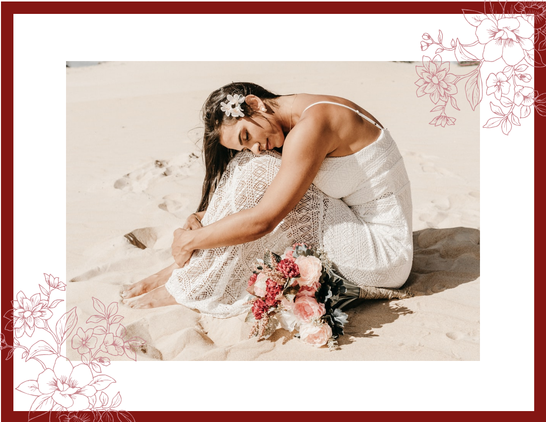 婚礼照相簿 模板。Romantic Rose Wedding Photo Book (由 Visual Paradigm Online 的婚礼照相簿软件制作)
