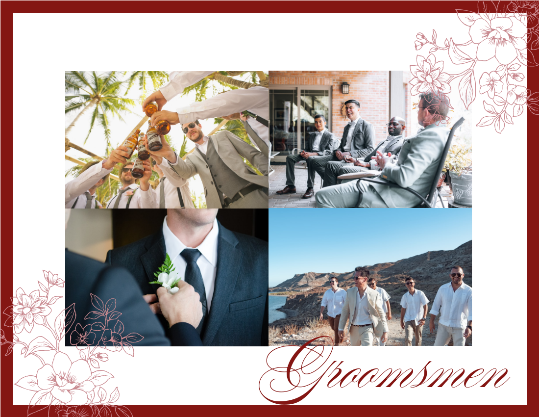 Wedding Photo Book template: Romantic Rose Wedding Photo Book (Created by Visual Paradigm Online's Wedding Photo Book maker)