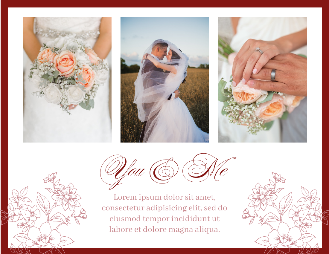 Wedding Photo Book template: Romantic Rose Wedding Photo Book (Created by PhotoBook's Wedding Photo Book maker)