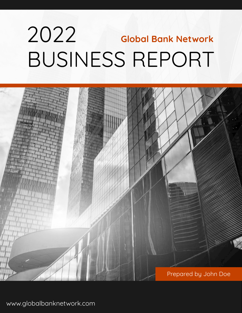 Report template: Black And White Business Report (Created by Visual Paradigm Online's Report maker)