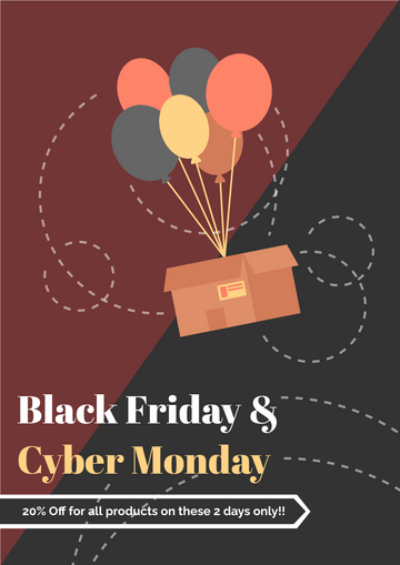 Flyer template: Graphic Black Friday And Cyber Monday Flyer (Created by Visual Paradigm Online's Flyer maker)