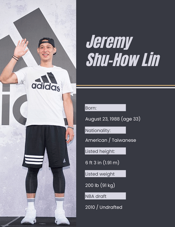 Biography template: Jeremy Lin Biography (Created by Visual Paradigm Online's Biography maker)