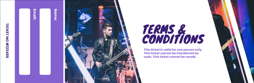 Ticket template: Rock Band Concert Ticket (Created by InfoART's Ticket maker)