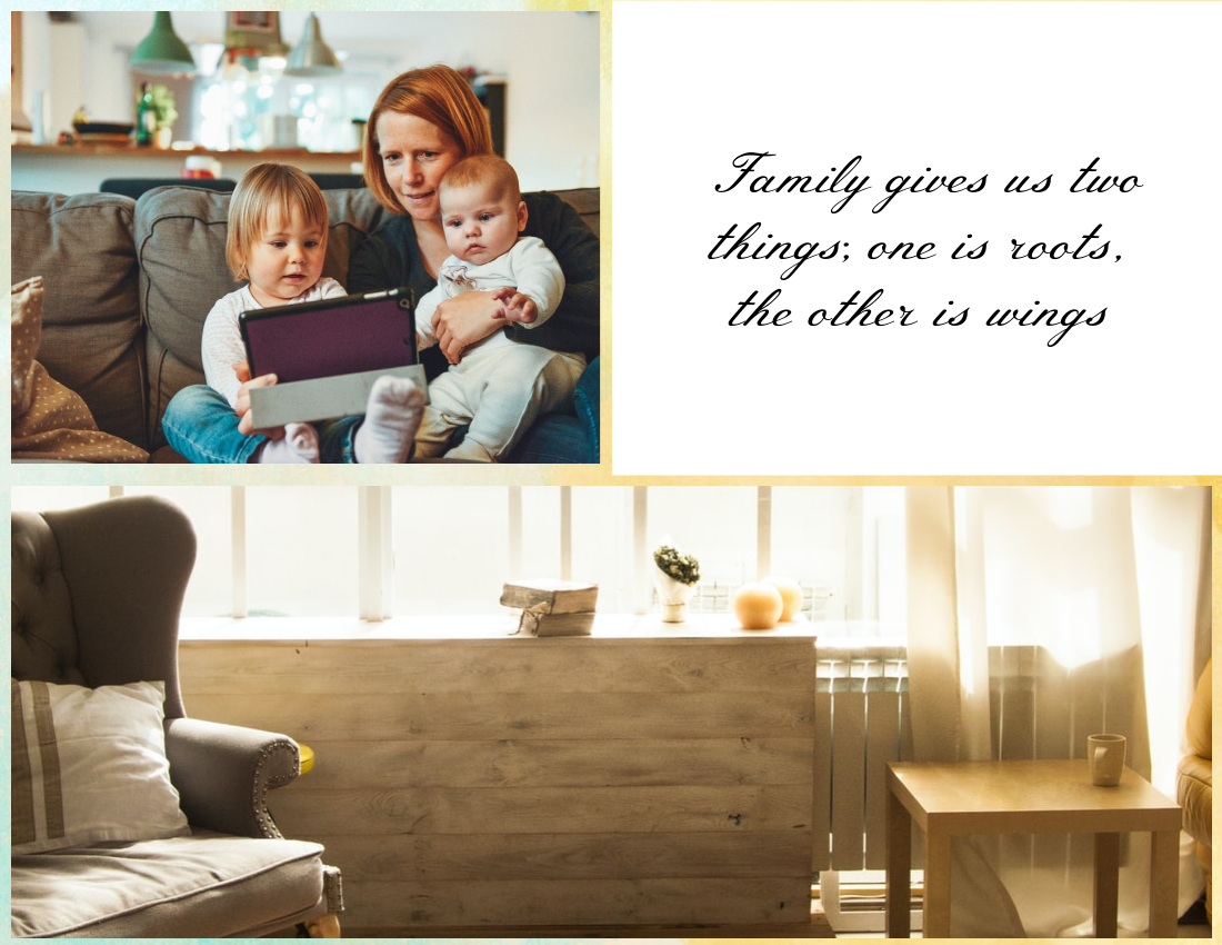 家庭照片簿 模板。 House Warming Family Photo Book (由 Visual Paradigm Online 的家庭照片簿軟件製作)