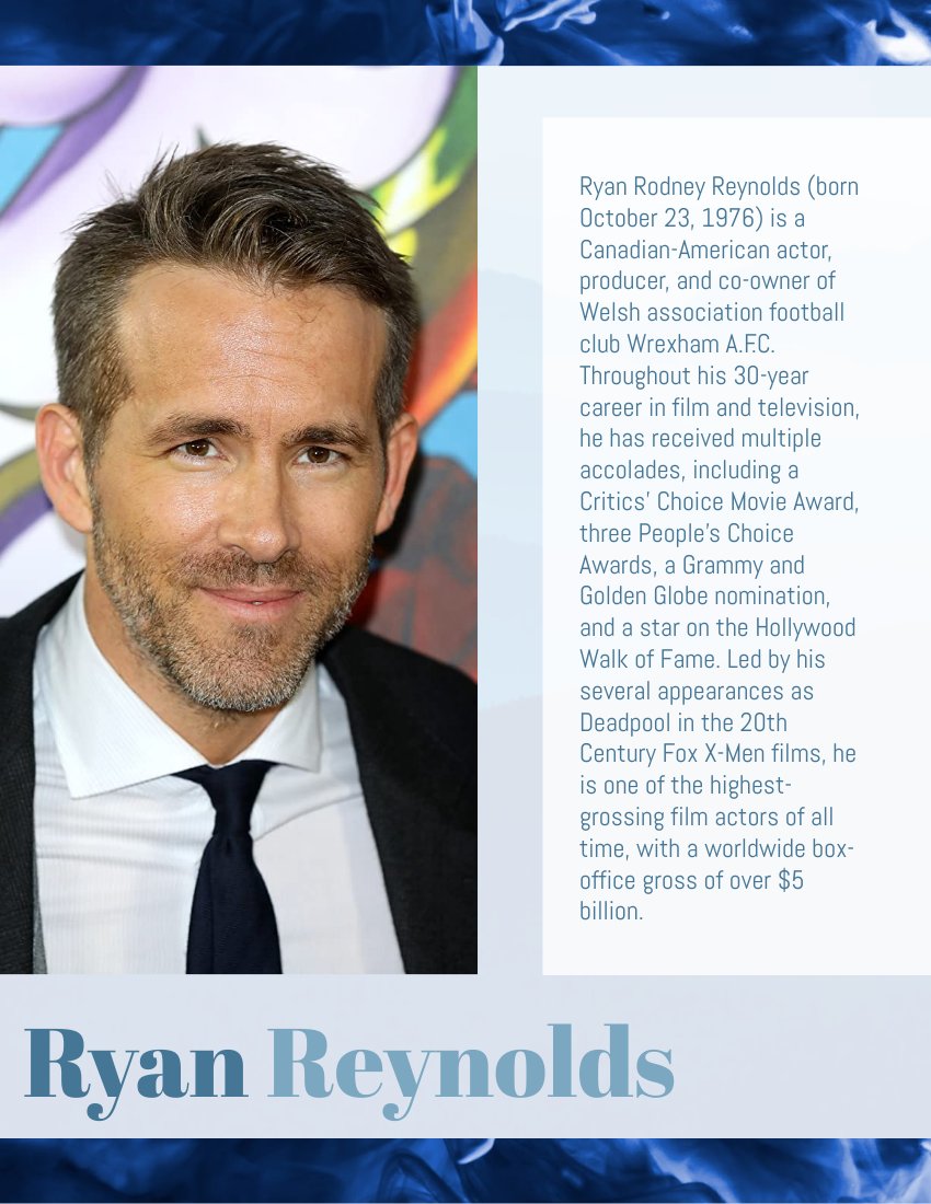 Ryan Reynolds Biography
