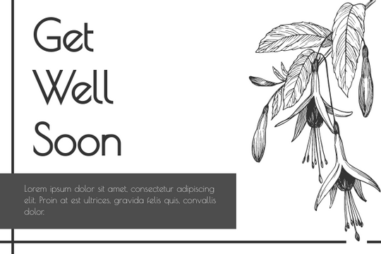 Editable greetingcards template:Get Well Soon Flower Greeting Card