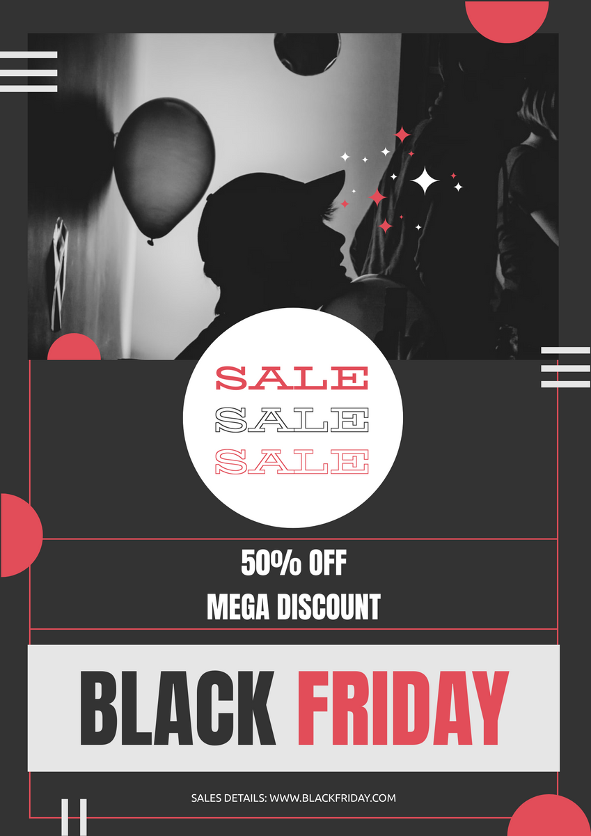 Poster template: Black Friday Mega Sales Poster (Created by Visual Paradigm Online's Poster maker)
