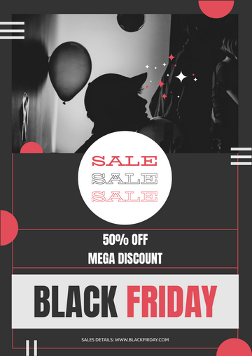 Editable posters template:Black Friday Mega Sales Poster