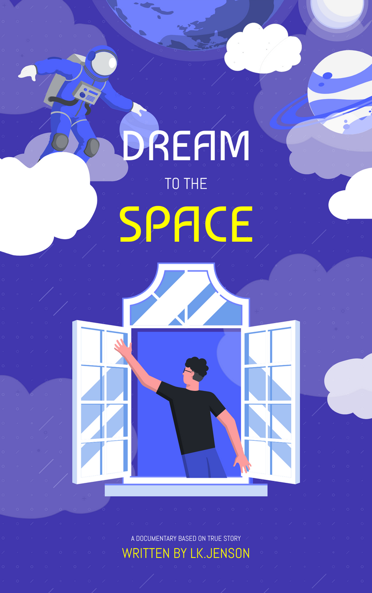 Book Cover template: Fantasy Travel To Space Book Cover (Created by Visual Paradigm Online's Book Cover maker)