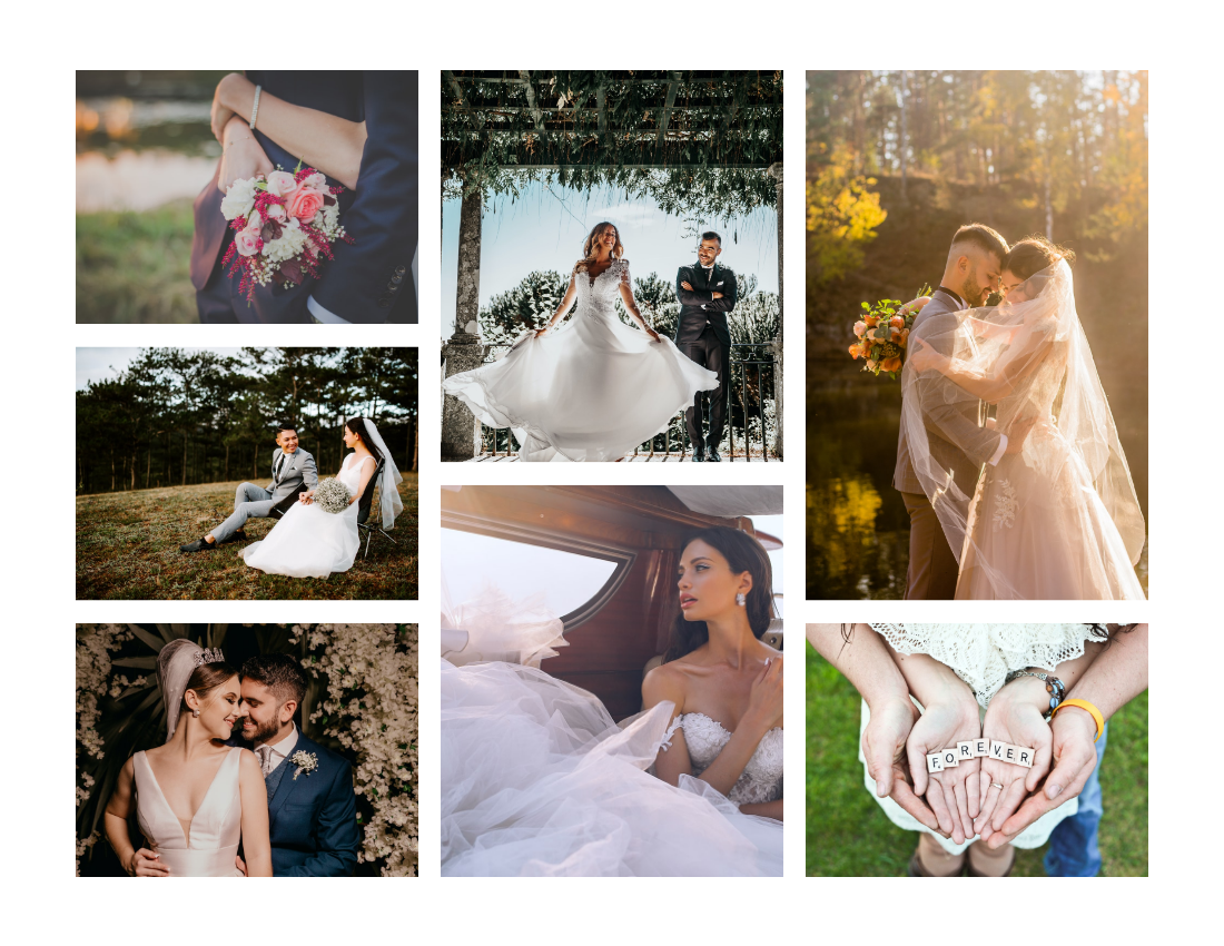 婚禮照相簿 模板。 Elegant Wedding Photo Book (由 Visual Paradigm Online 的婚禮照相簿軟件製作)