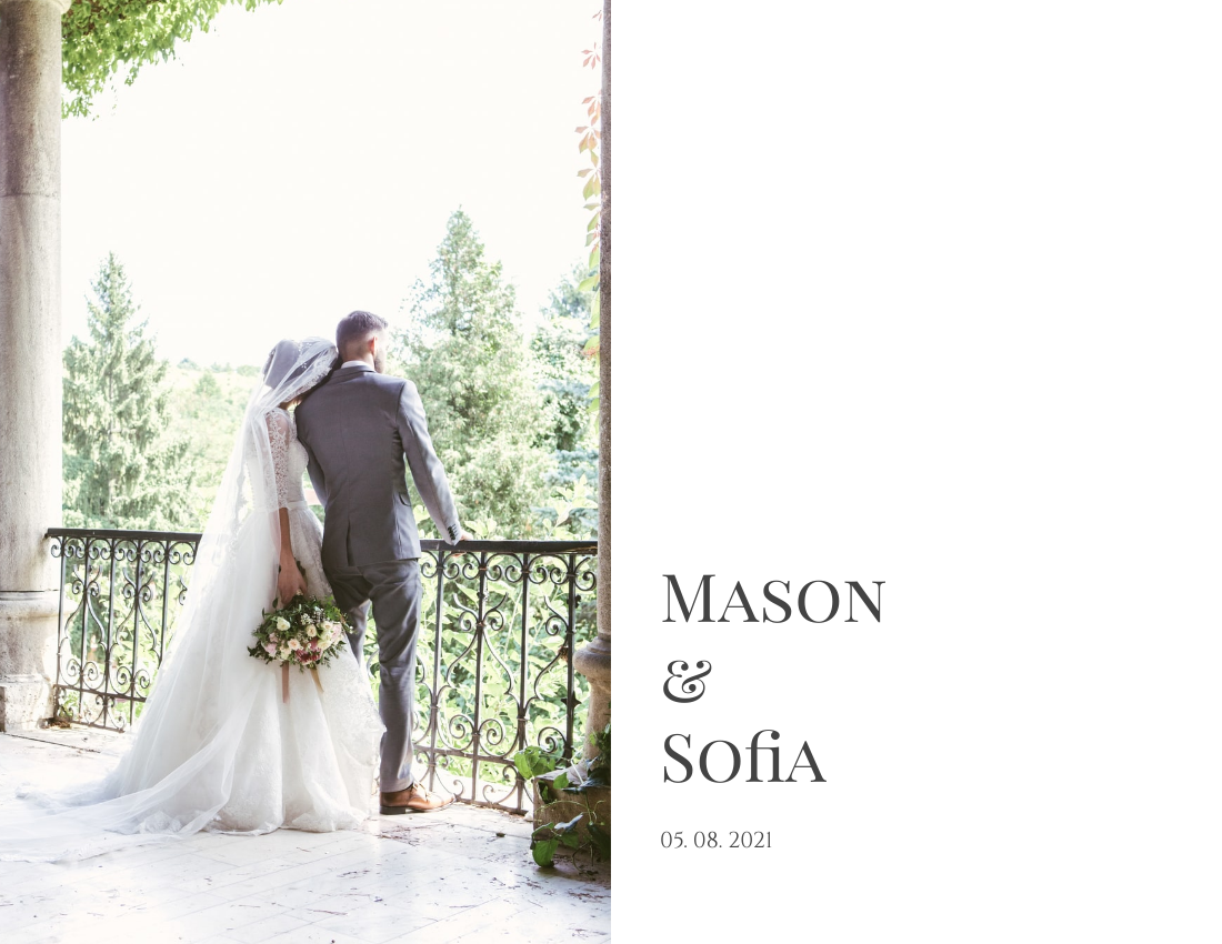 婚禮照相簿 模板。 Elegant Wedding Photo Book (由 Visual Paradigm Online 的婚禮照相簿軟件製作)