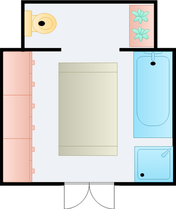 Bathroom Floor Plan template: Bathroom Sections (Created by Visual Paradigm Online's Bathroom Floor Plan maker)