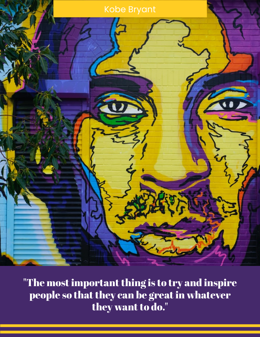 Quote template: The most important thing is to try and inspire people so that they can be great in whatever they want to do. - Kobe Bryant (Created by Visual Paradigm Online's Quote maker)