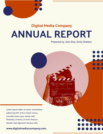 Reports template: Purple And Red Digital Media Annual Report (Created by Visual Paradigm Online's Reports maker)