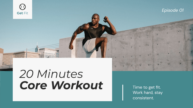 YouTube Thumbnail template: Core Workout Fitness YouTube Thumbnail (Created by Visual Paradigm Online's YouTube Thumbnail maker)