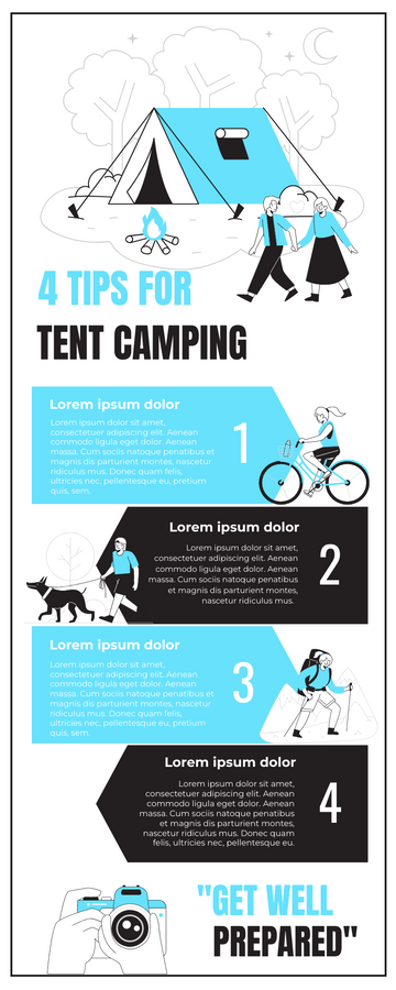 Infographic template: 4 Tips For Camping Infographic (Created by Visual Paradigm Online's Infographic maker)