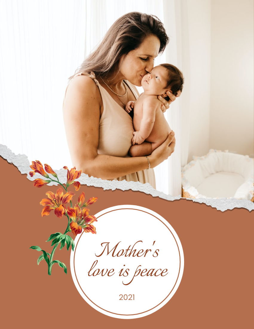 慶祝活動照相簿 模板。 Mother's Love Celebration Photo Book (由 Visual Paradigm Online 的慶祝活動照相簿軟件製作)