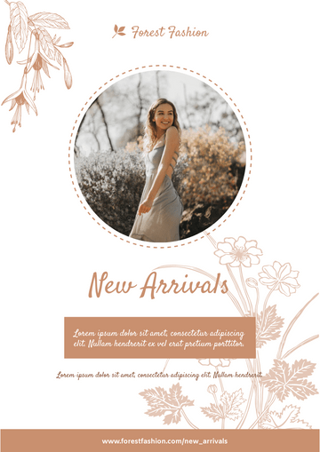 Editable flyers template:Floral Fashion New Arrivals Flyer
