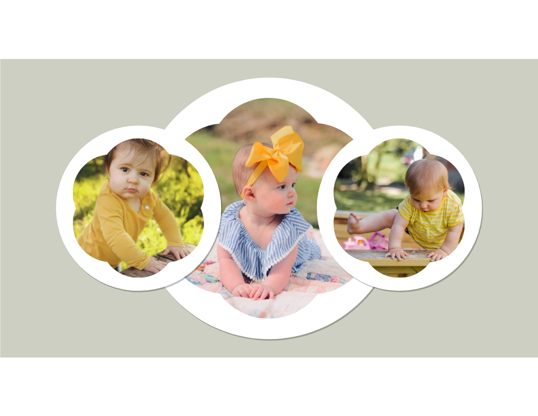 嬰兒照相簿 模板。 Green Elegant Lace Baby Photo Book (由 Visual Paradigm Online 的嬰兒照相簿軟件製作)
