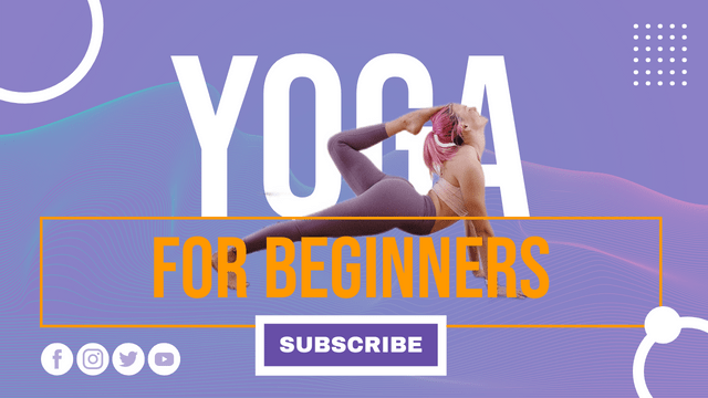 Editable youtubethumbnails template:Yoga For Beginners YouTube Thumbnail