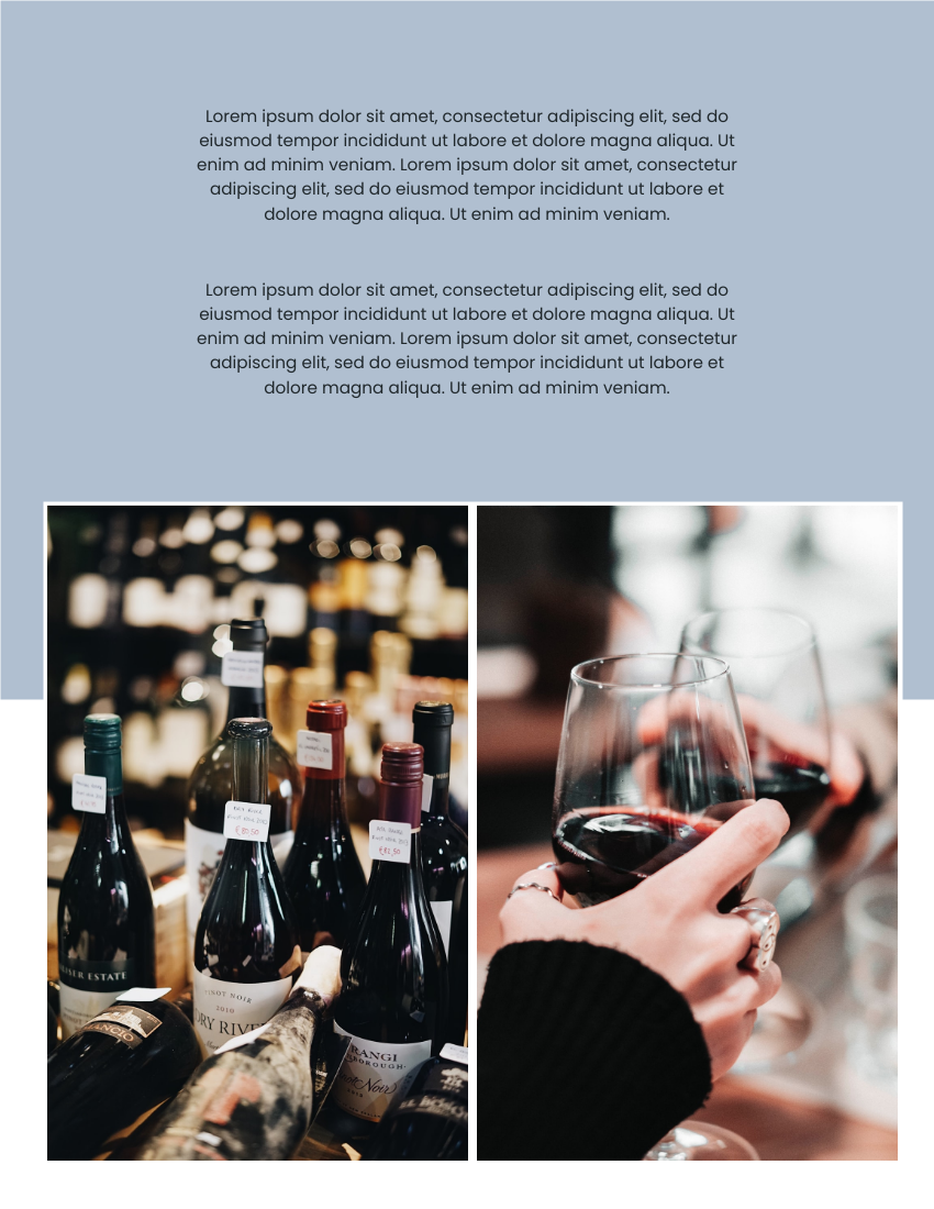 產品目錄 模板。 Wine And Brie Catalog (由 Visual Paradigm Online 的產品目錄軟件製作)
