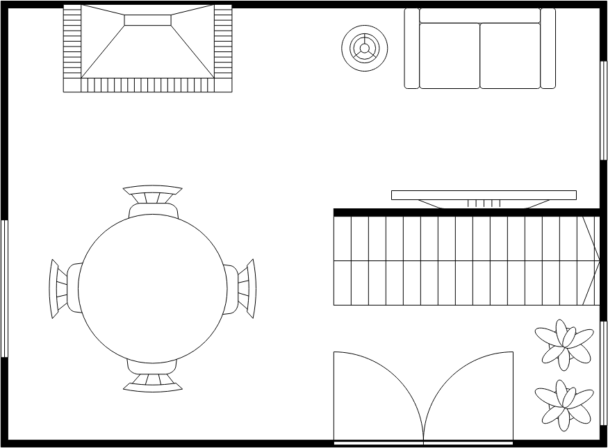 Dining Room Floor Plan template: Dinning Room Floor Plan (Created by Visual Paradigm Online's Dining Room Floor Plan maker)