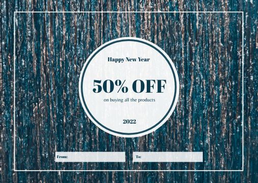 Blue Confetti Background New Year Sale Gift Card