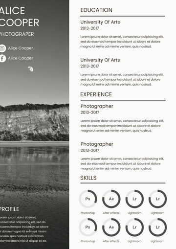 Resume template: Mountain Scene Resume (Created by Visual Paradigm Online's Resume maker)