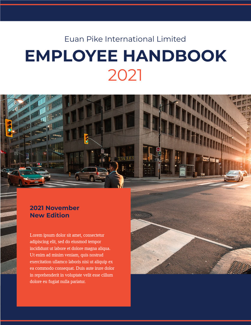 Employee Handbook 模板。2021 Employee Handbook (由 Visual Paradigm Online 的Employee Handbook软件制作)