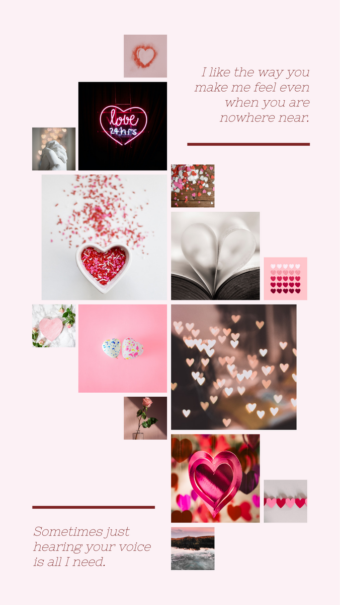Photo Collage template: Love And Hearts Photo Collage (Created by Visual Paradigm Online's Photo Collage maker)