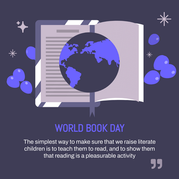 Editable instagramposts template:Dark World Book Day Instagram Post