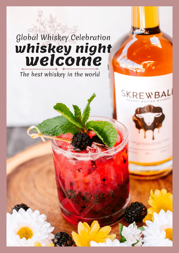Editable flyers template:World Whiskey Day Night Party Flyer