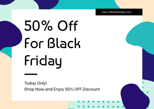 Gift Card template: Purple And Blue Blobs Black Friday Sale Gift Card (Created by Visual Paradigm Online's Gift Card maker)