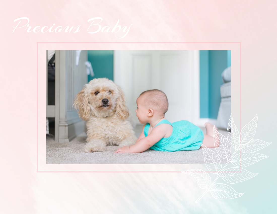 家庭照片簿 模板。Welcome Baby Girl Family Photo Book (由 Visual Paradigm Online 的家庭照片簿软件制作)