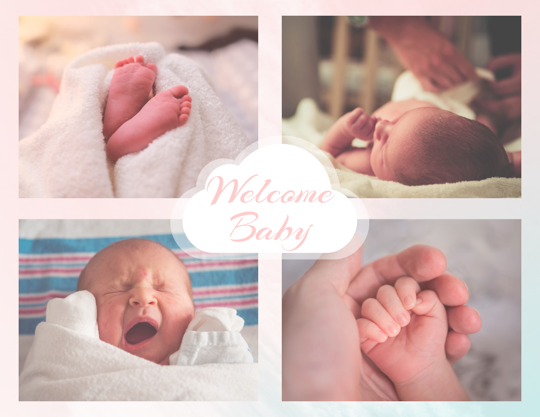 Family Photo Book template: Welcome Baby Girl Family Photo Book (Created by Visual Paradigm Online's Family Photo Book maker)