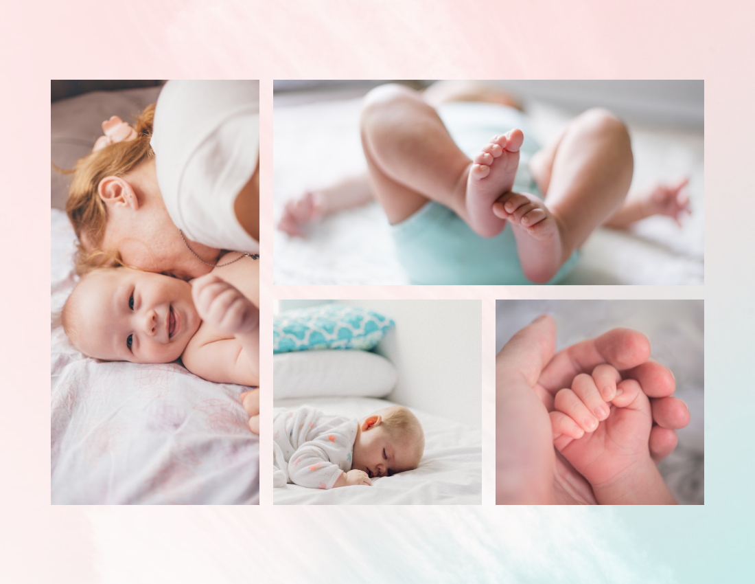 家庭照片簿 模板。 Welcome Baby Girl Family Photo Book (由 Visual Paradigm Online 的家庭照片簿軟件製作)