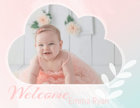 家庭照片簿 template: Welcome Baby Girl Family Photo Book (Created by InfoART's  marker)