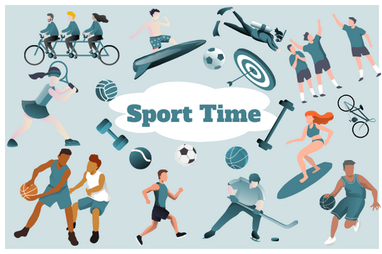Sport Illustration template: Sport Time Illustration (Created by Visual Paradigm Online's Sport Illustration maker)